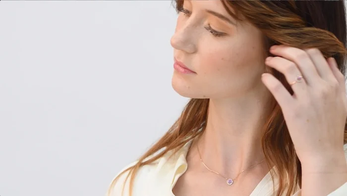 Sapphire and Diamond Halo Pendant by Leysen