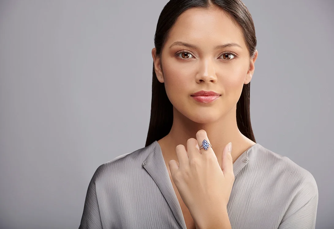 Blue Emotion Oval Ring