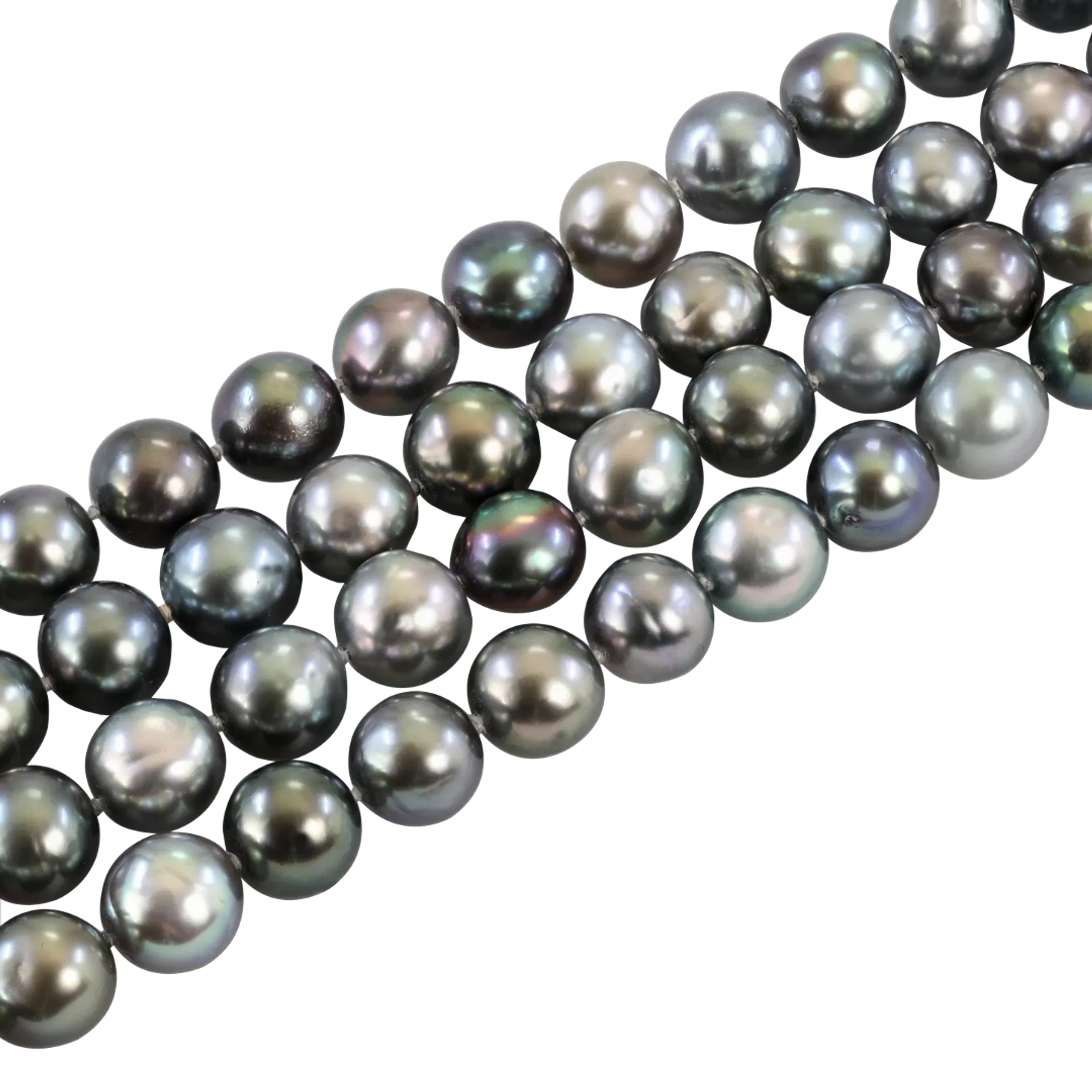 Close up view of Tahitian Pearl Zip Necklace by Patrice Fabre