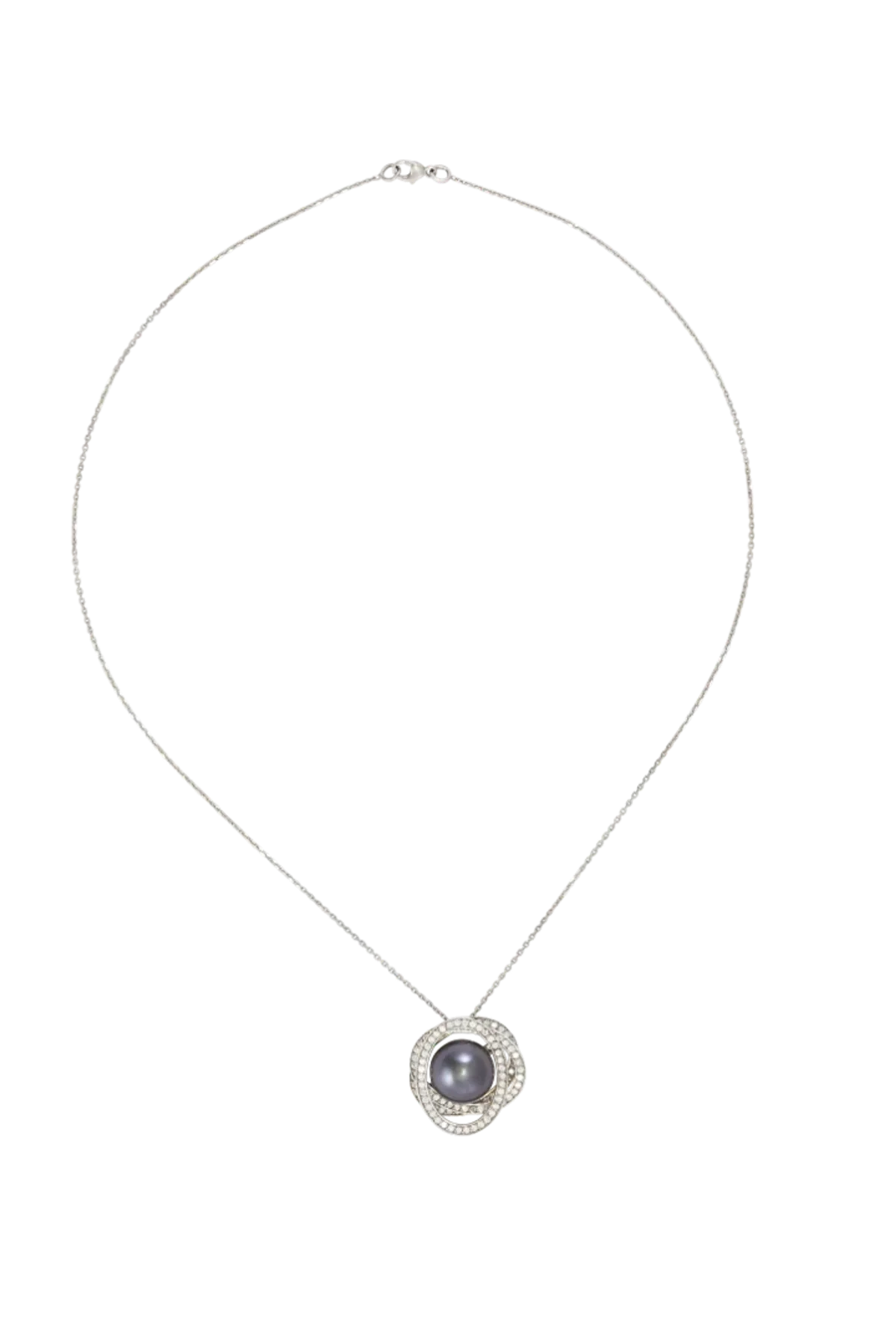Full view of Tahitian Pearl Gravity Pendant by Patrice Fabre