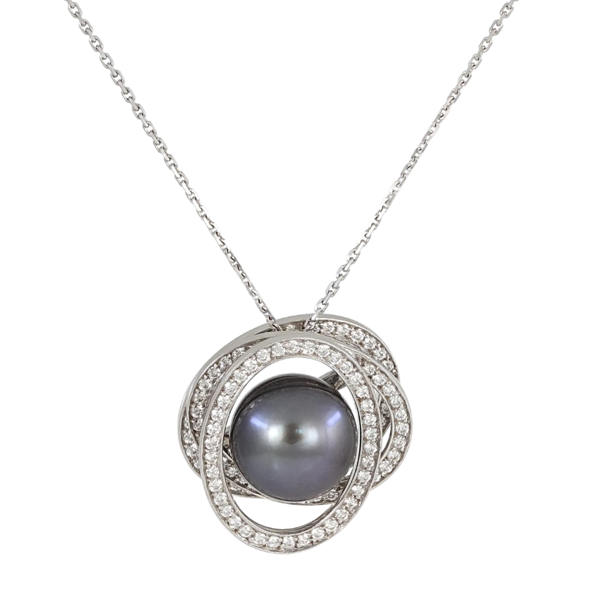 Front of Tahitian Pearl Gravity Pendant by Patrice Fabre