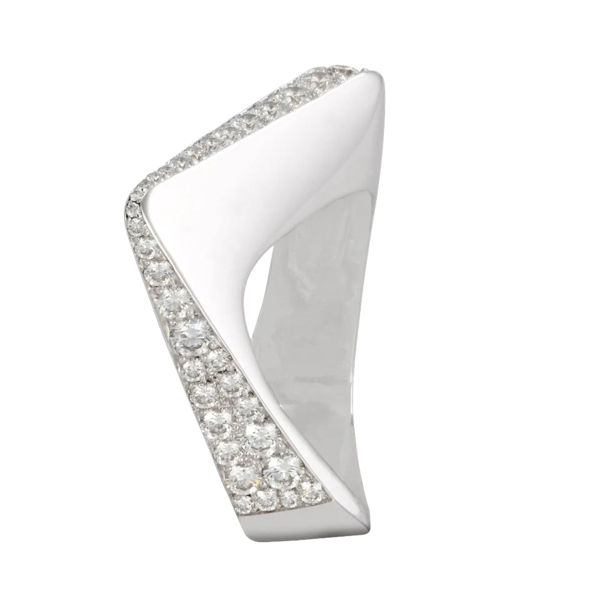Side image of the Allure White Gold Ring with Diamonds designed by Thierry Vendôme