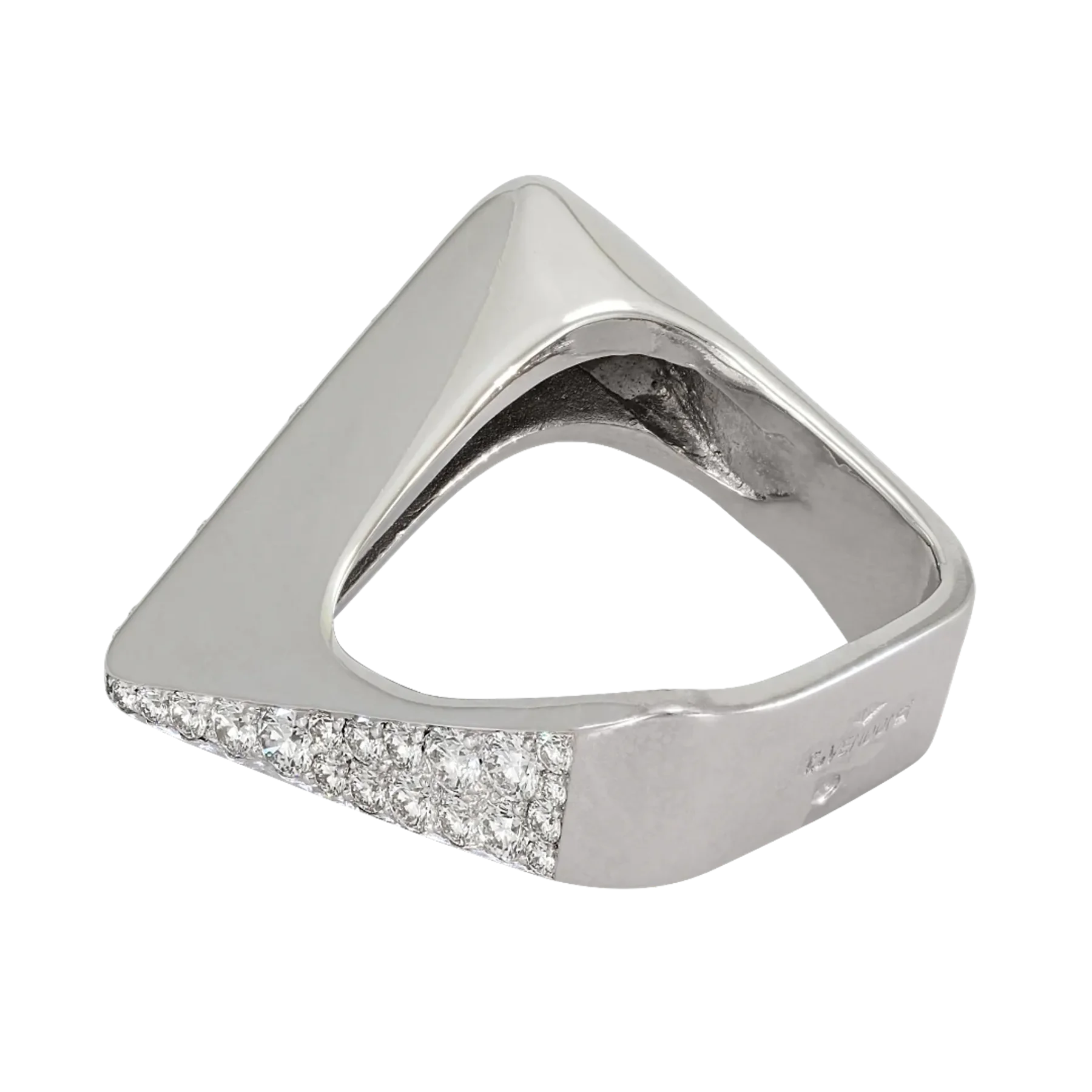 Side of the Allure White Gold Ring with Diamonds designed by Thierry Vendôme