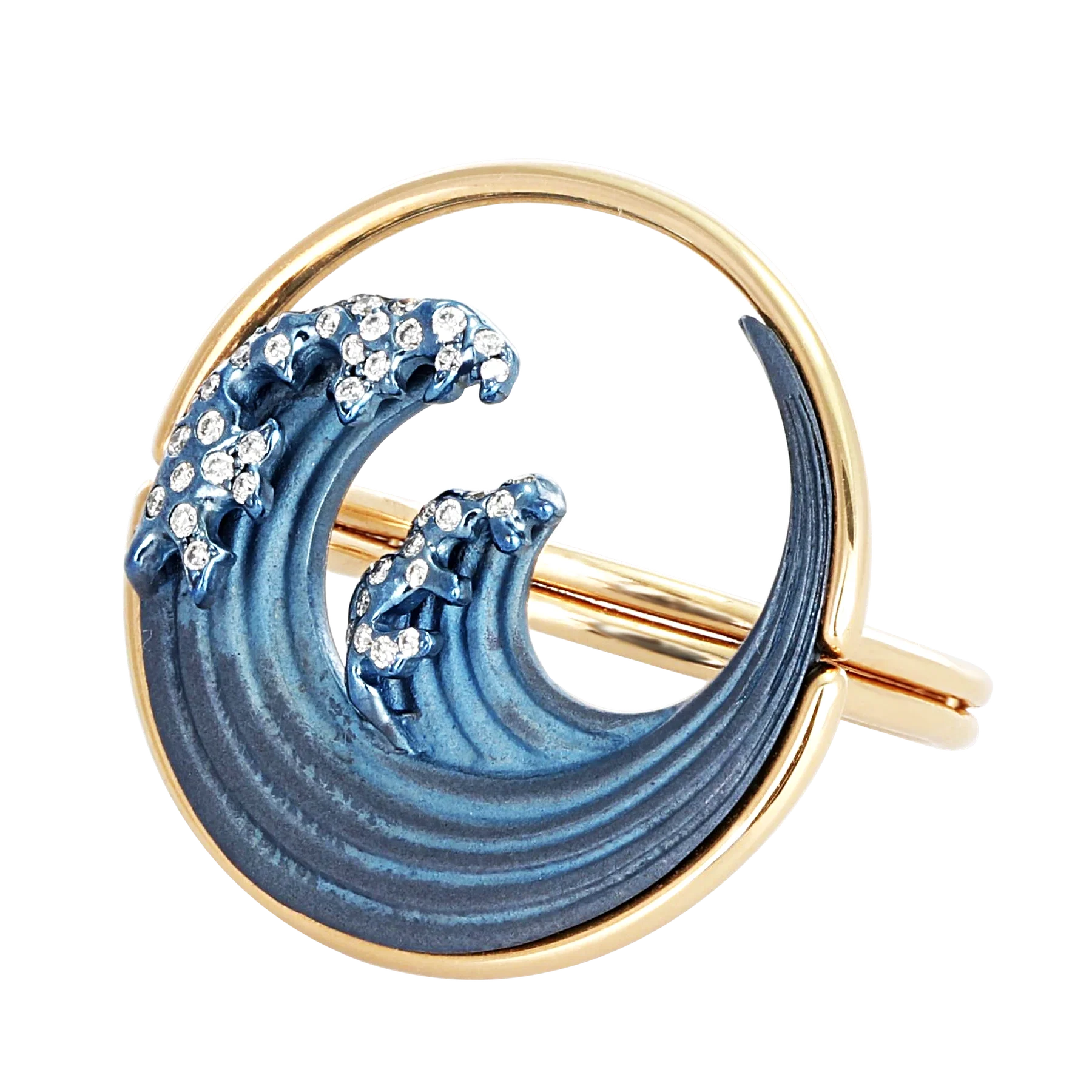 Side of Blue Titanium Hokusai Ring 1