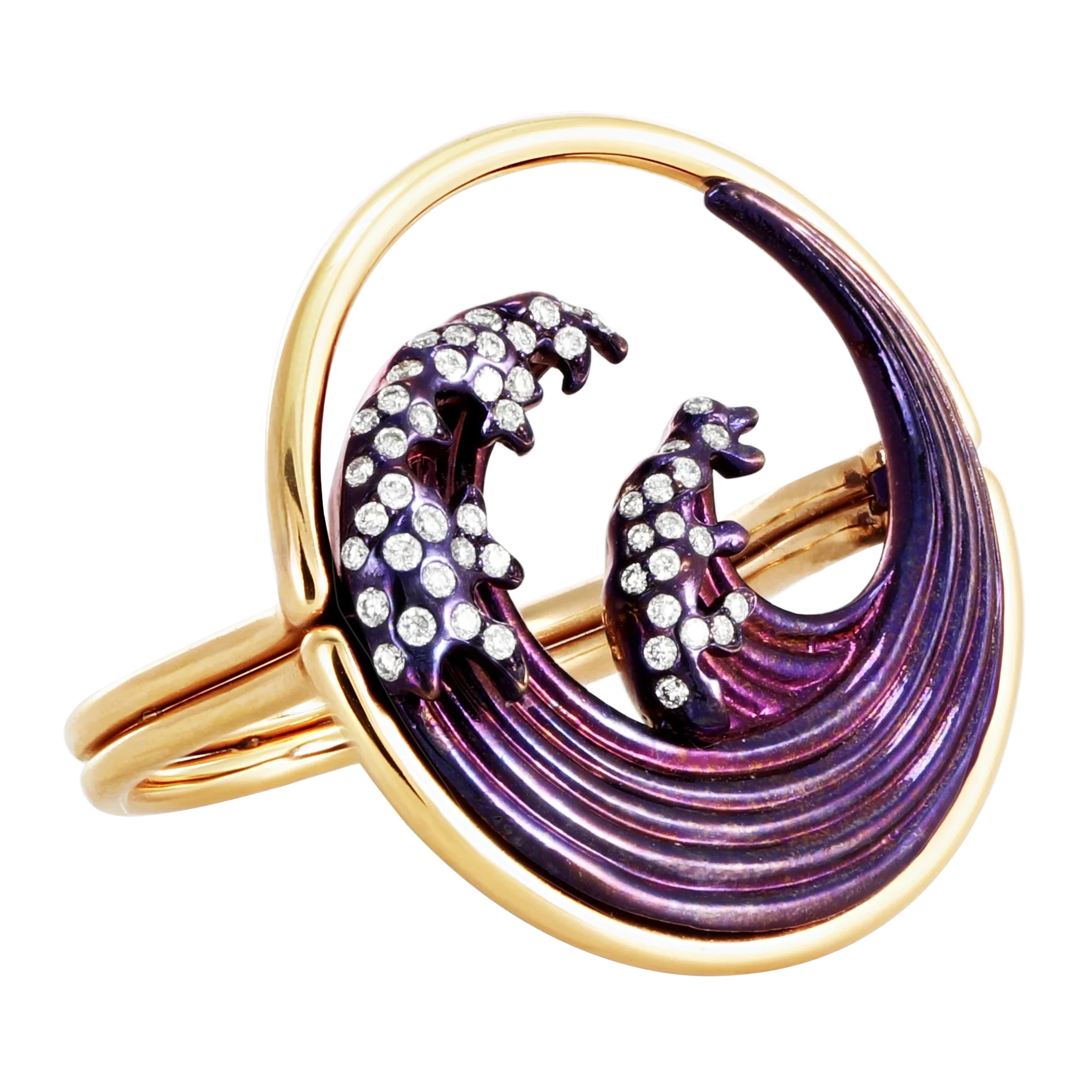 Side of Purple Titanium Hokusai Ring by Garaude