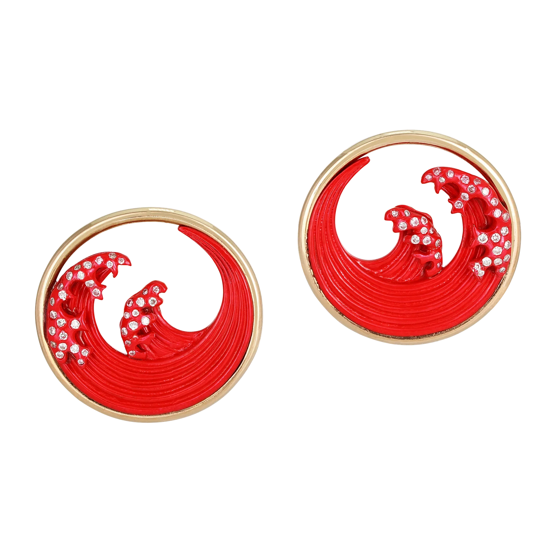 Front of Red Titanium Hokusai Studs mMzJNhSMq