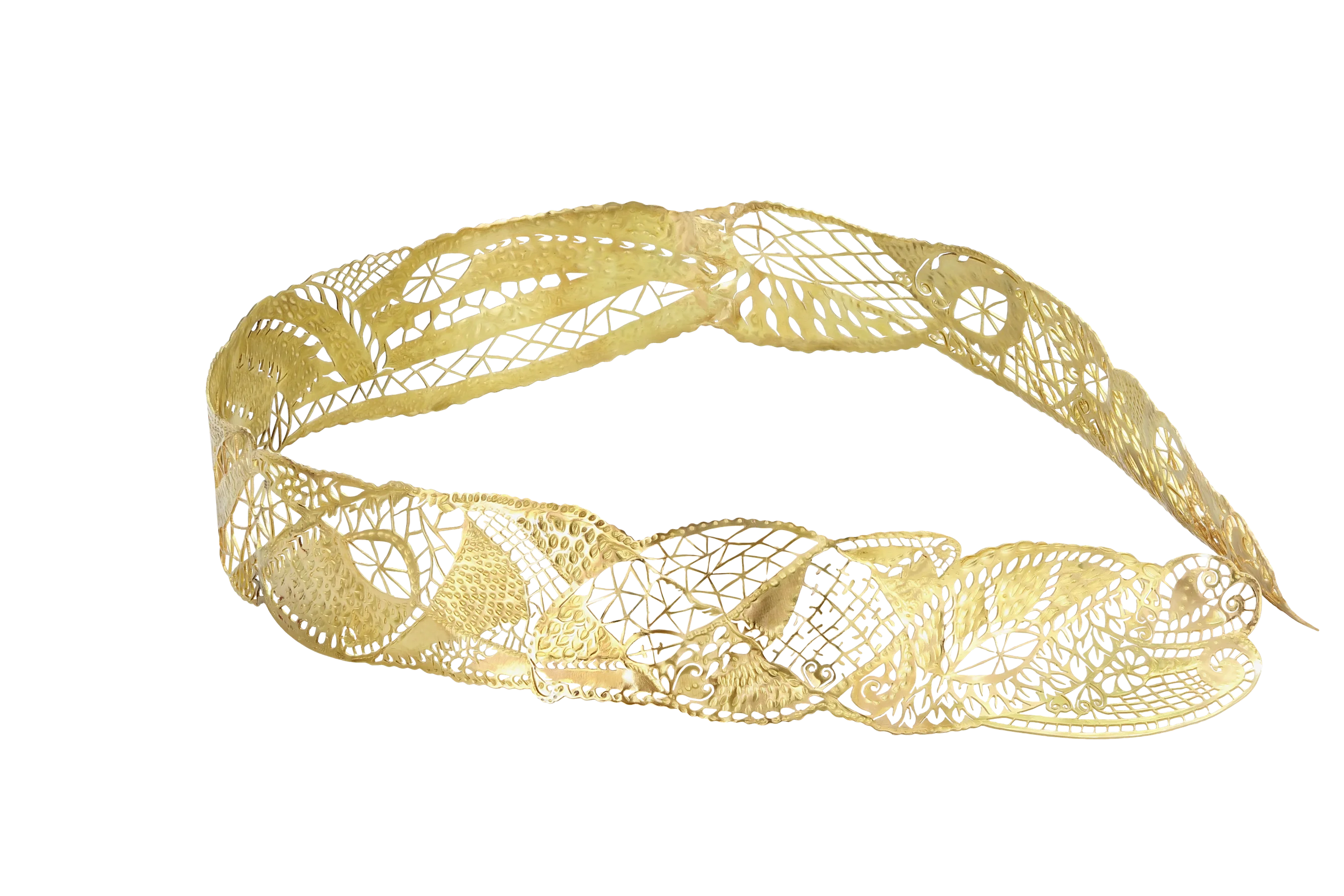 Side image of Gold Lace Heart Collar 2