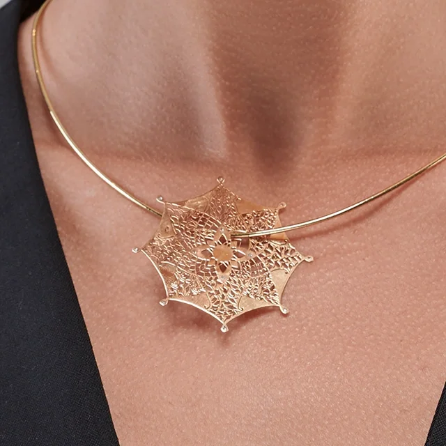 Close up of Rosette Lace Pendant