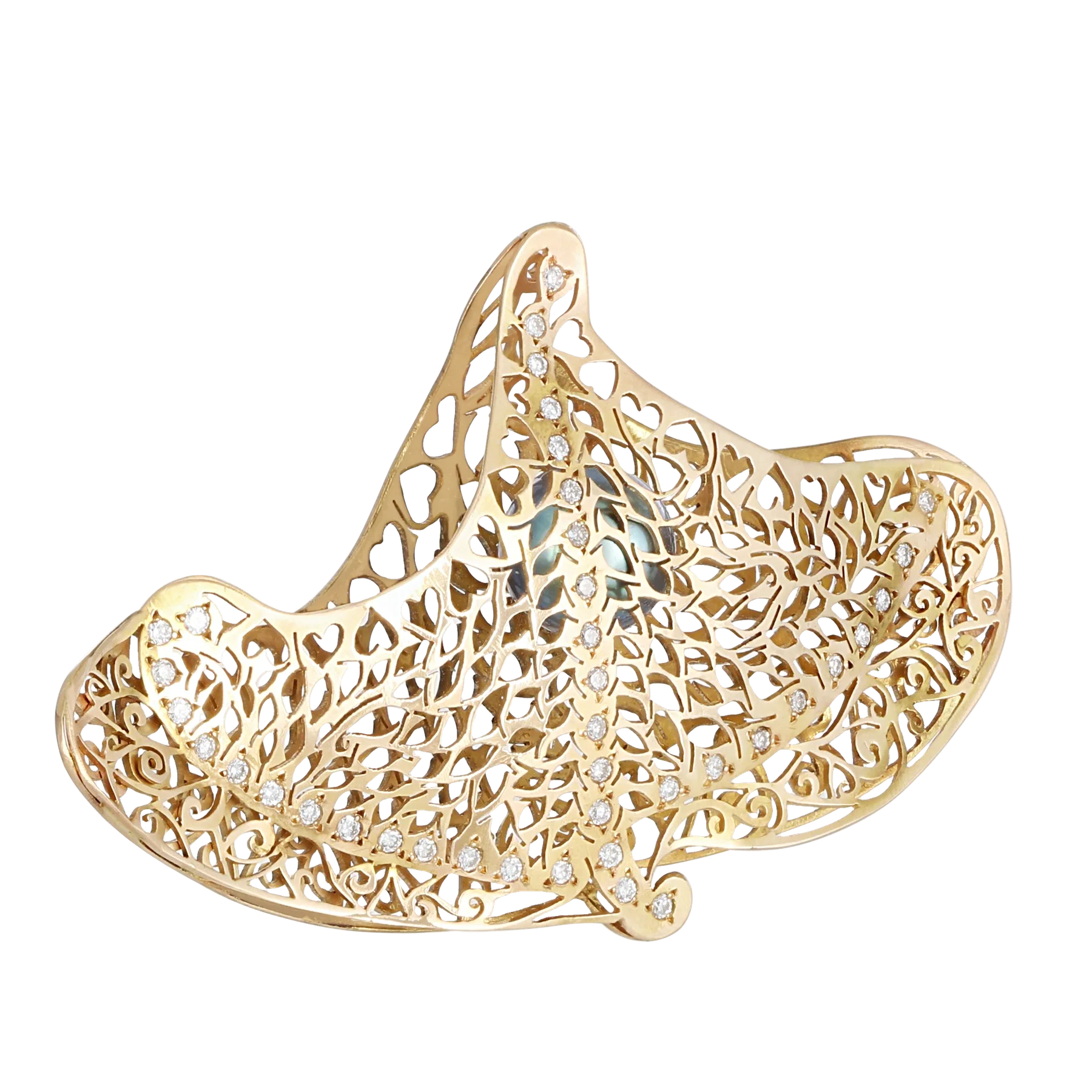 Side of Heart Butterfly Lace Pendant