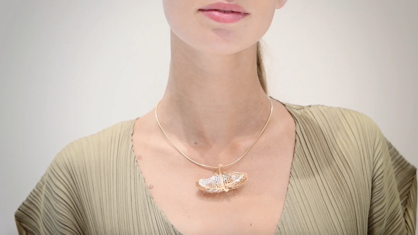 Heart Butterfly Lace Pendant by Sara Bran