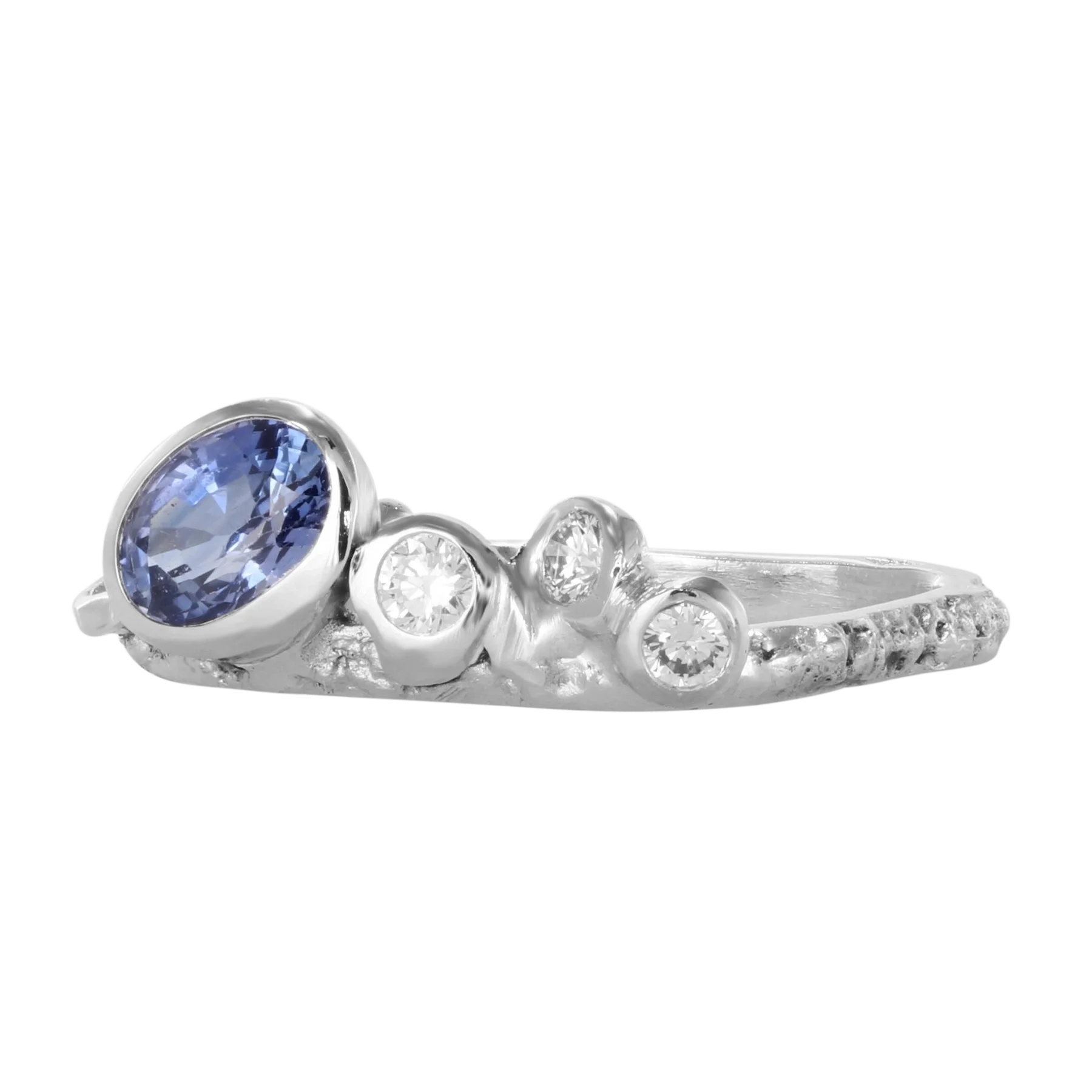 Side image of Eboulis Sapphire Diamond Ring I by Thierry Vendome