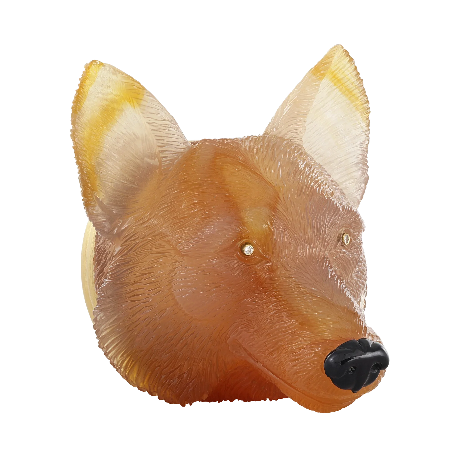 2 - Side of Idar-Oberstein Agate Wolf Head by Emil Becker