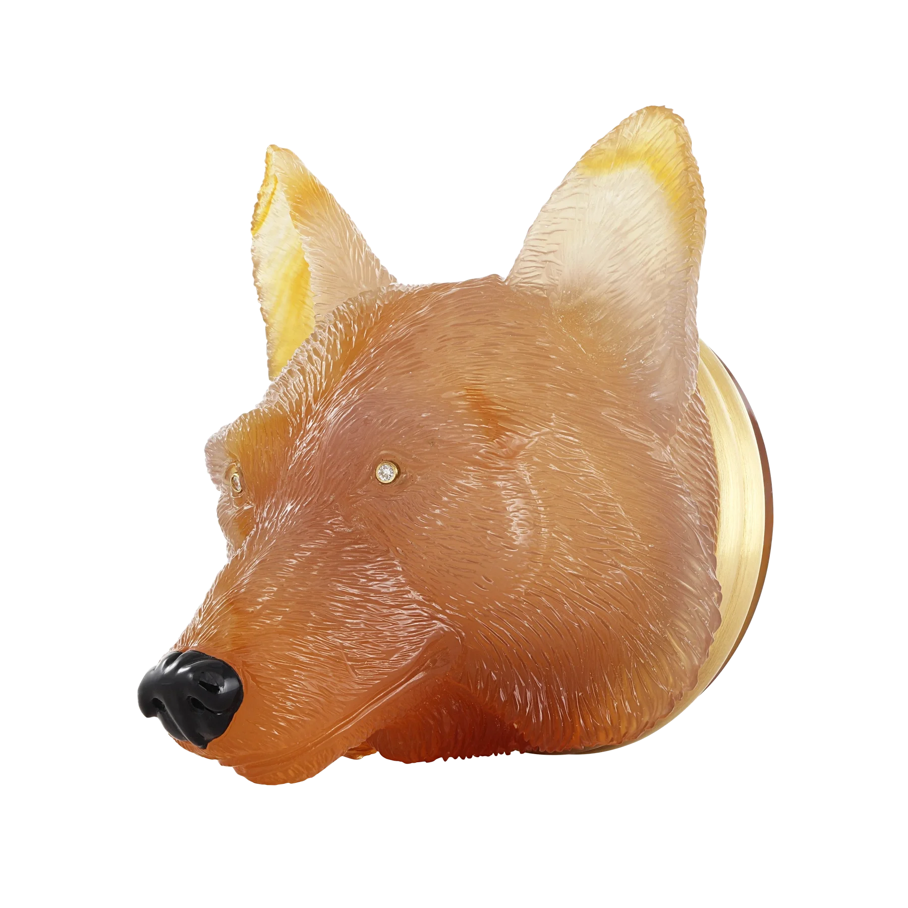 3 - Side of Idar-Oberstein Agate Wolf Head by Emil Becker
