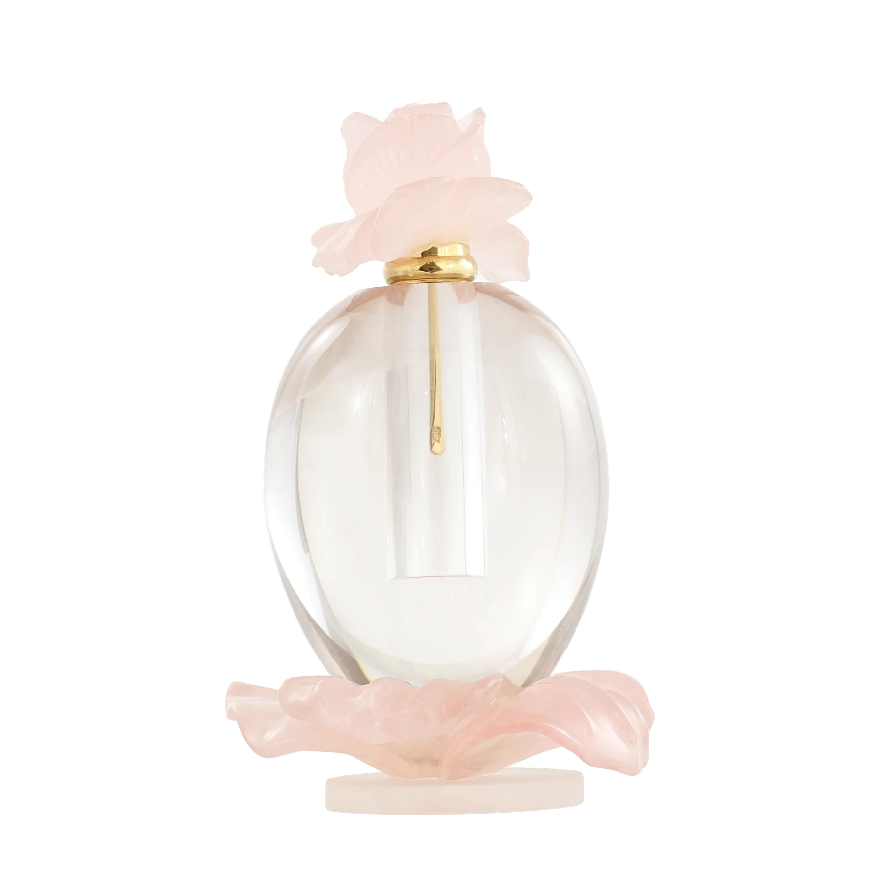 3 - Front view of Rock Crystal with Pink Quartz Bloom by Emil Becker